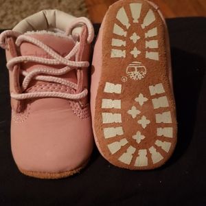 Pink baby Timberland boots